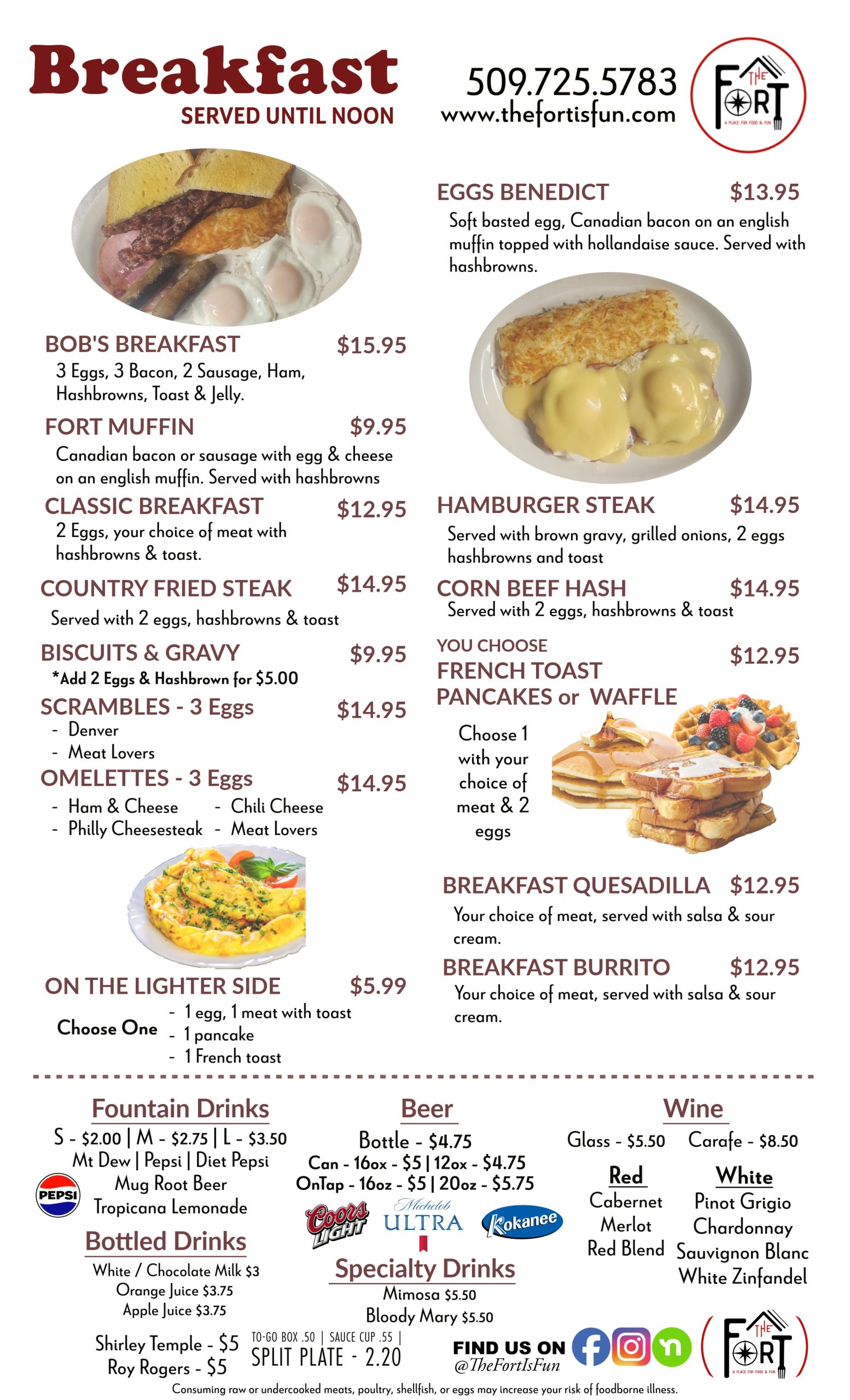 The Fort - Breakfast Menu